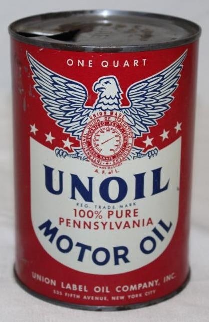 Unoil Metal One Quart Motor Oil Can with Eagle Graphics (1 of 5)