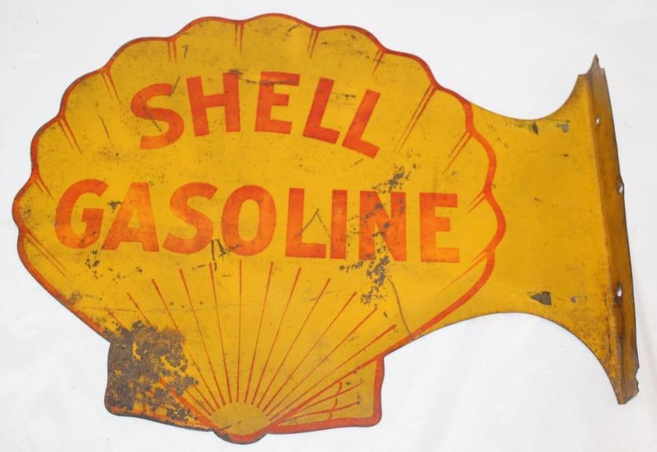 Early Diecut Shell Gasoline Diecut Flange Sign DST (1 of 9)