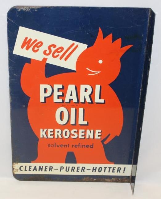 Standard of California Pearl Oil Kerosene Graphic Flange Sign DST (1 of 10)
