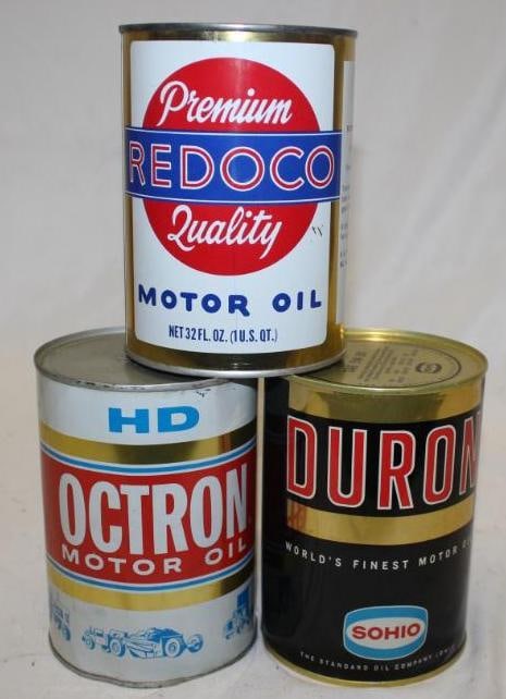Group of 3 Redoco and Sohio Metal One Quart Oil Cans (1 of 2)