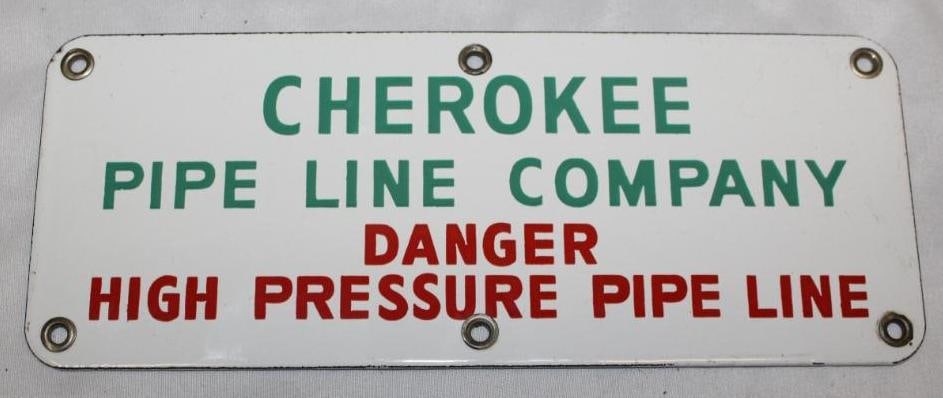 Cities Service Cherokee Pipeline Porcelain Sign (1 of 2)