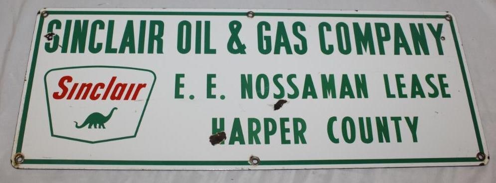 Sinclair Oil & Gas Harper County Porcelain Lease Sign (1 of 4)