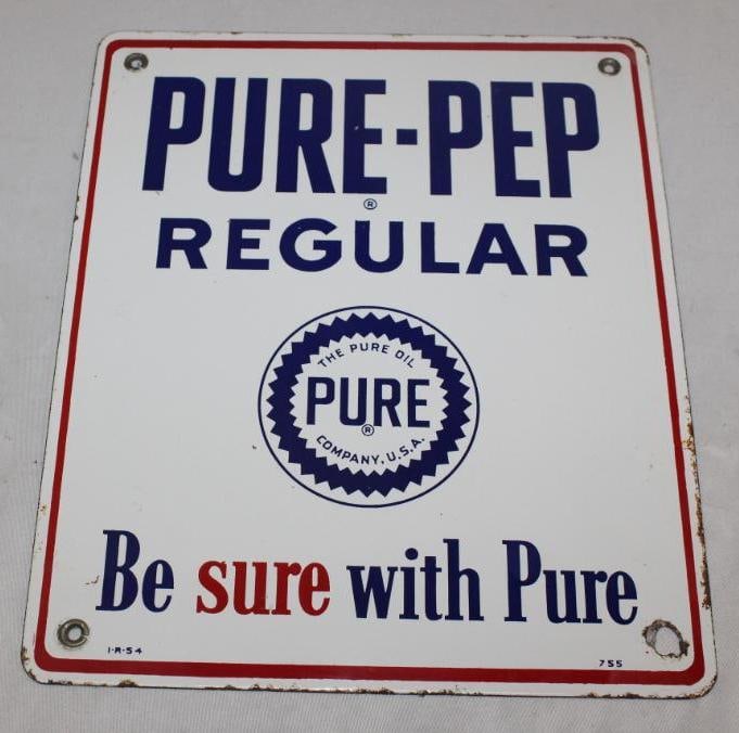 Pure Pure-Pep Regular Porcelain Gas Pump Plate Sign (1 of 4)