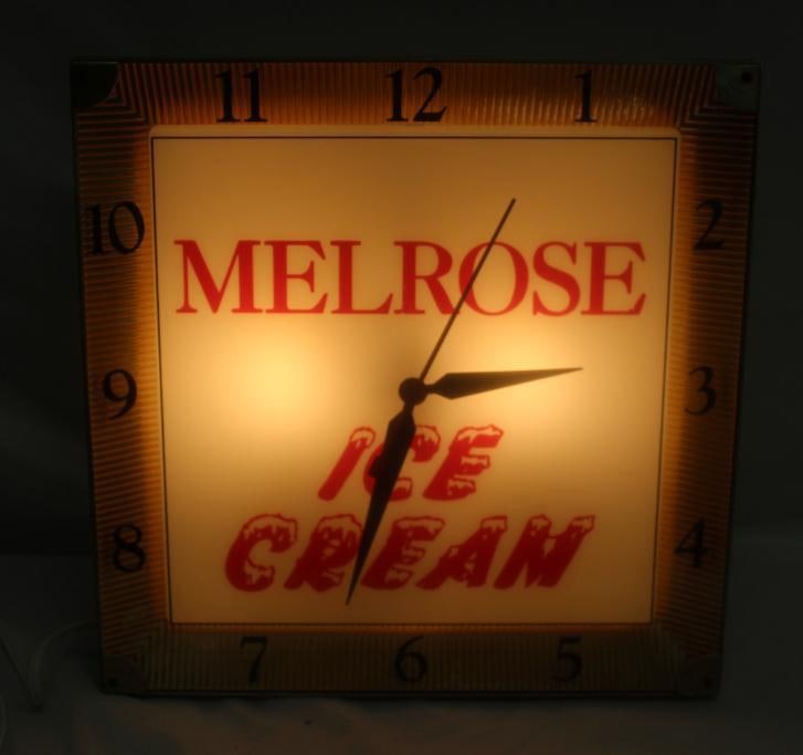 Melrose Ice Cream Advertising Light-Up Clock (1 of 5)