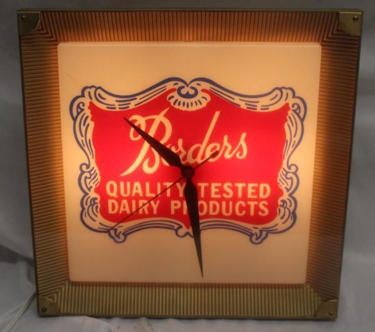 Borders Dairy Milk & Ice Cream Advertising Light-Up Clock (1 of 5)