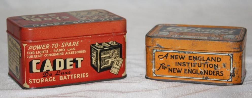 Group of 2 Pep Boys and Gofkauf's Automobile Lightbulb Tin Boxes (1 of 5)