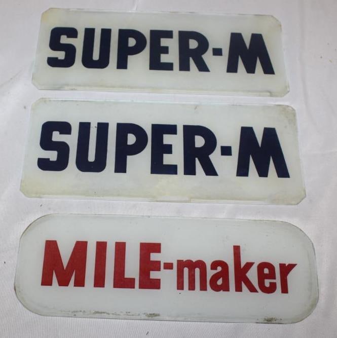 Group of 3 Marathon Super M and Milemaker Gas Pump Ad Glass (1 of 4)