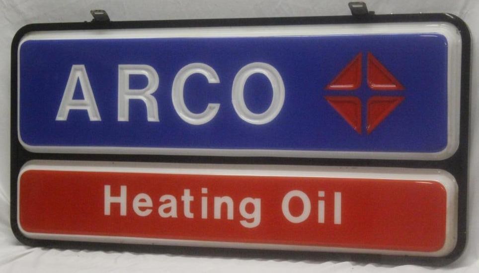 ARCO Atlantic Richfield Heating Oil Embossed Plastic Sign (1 of 3)