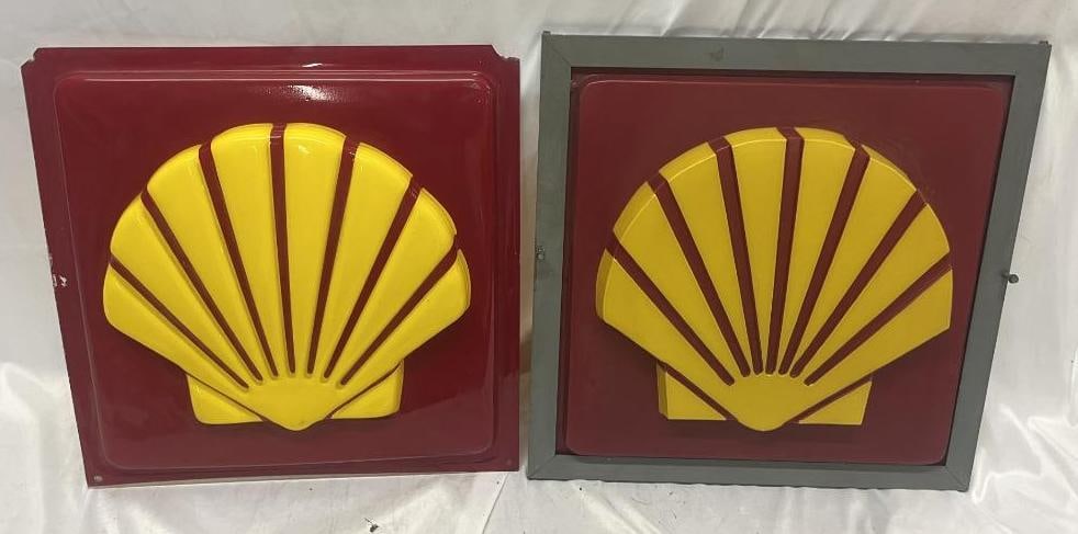 Group of 2 Shell Oil Embossed Plastic Signs (1 of 4)