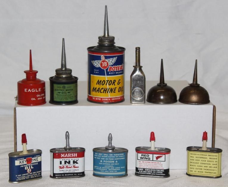 Group of 11 Handy Oiler Cans Boyer, Keystone, Red Wing (1 of 2)