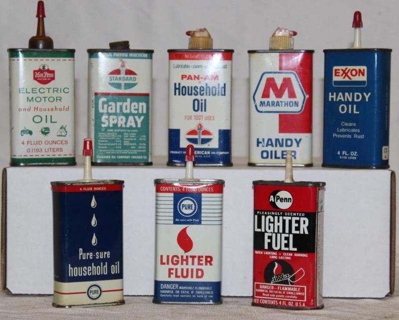 Group of 8 Handy Oiler Cans Pure, Marathon, Standard, Wm. Penn (1 of 2)