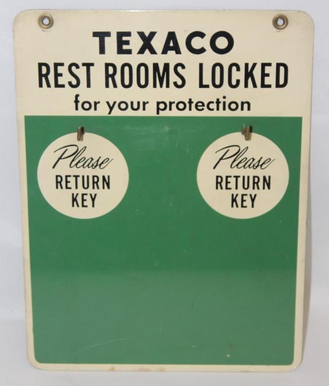 Texaco Restroom Key Holder Sign (1 of 2)