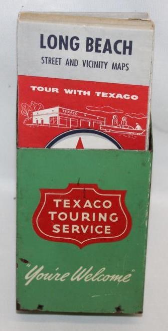 Texaco Touring Service "You're Welcome" Map Rack Holder Display with 16 Texaco Maps (1 of 5)