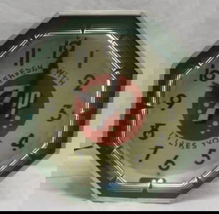 7-Up Soda Neon Advertising Light-Up Clock