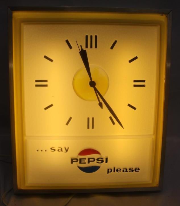 "Say Pepsi Please" Soda Advertising Light-Up Clock (1 of 5)
