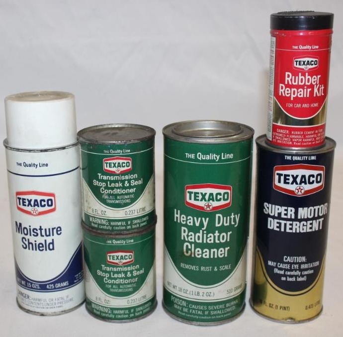 Group of 6 Texaco Product Cans (1 of 2)