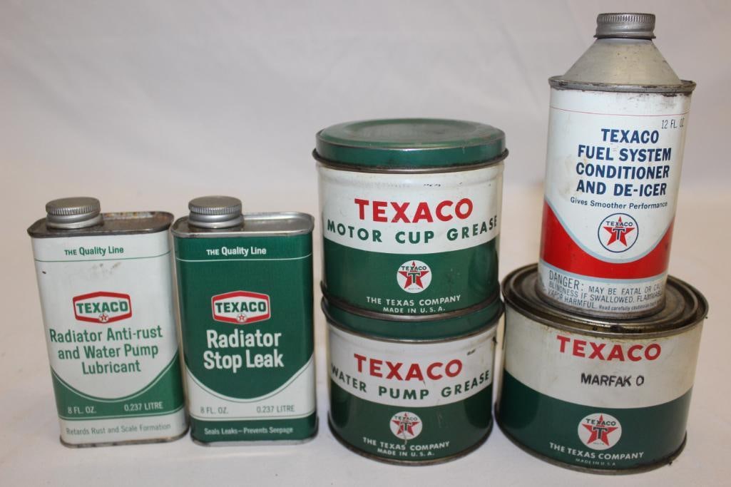 Group of 6 Texaco Product Cans (1 of 2)