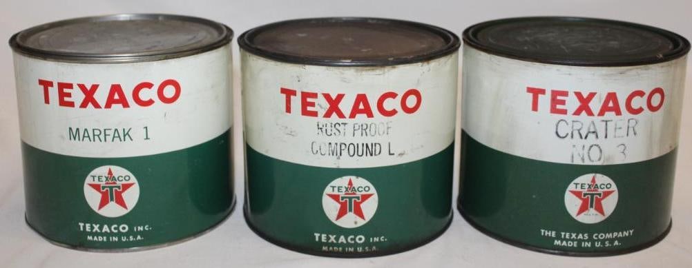 Group of 3 Texaco 5 Lb Grease Cans (1 of 2)