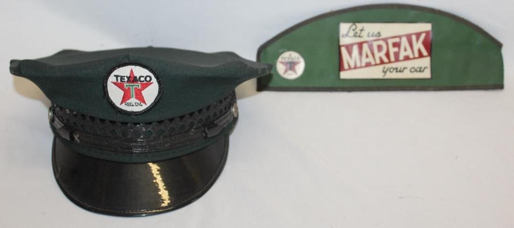 Group of 2 Texaco Service Station Attendant and Grease Monkey Hats; Marfak (1 of 6)