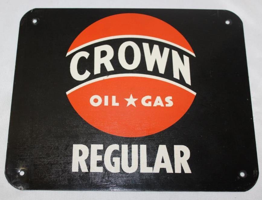 Crown Central Regular Gas Pump Plate Sign (1 of 2)