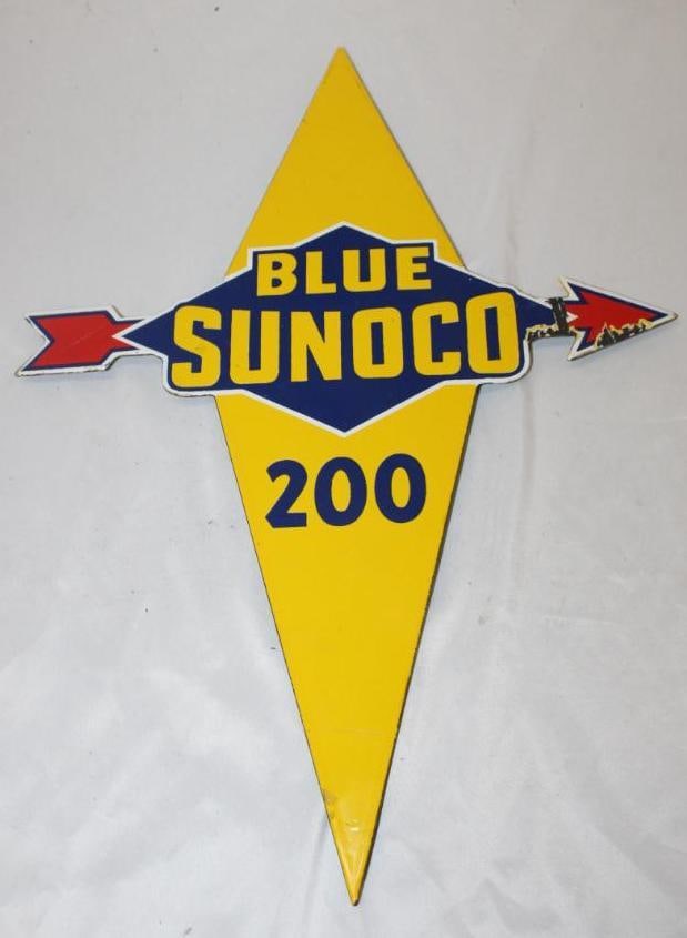 Blue Sunoco 200 Porcelain Gas Pump Plate Sign (1 of 4)
