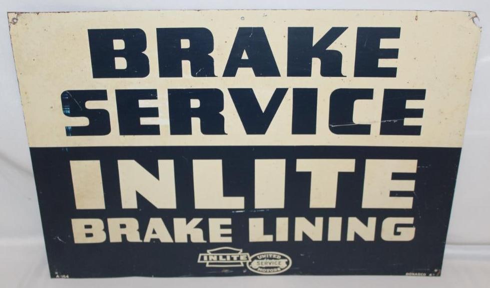 United Motor Service Inlite Brake Service Metal Advertising Sign (1 of 6)
