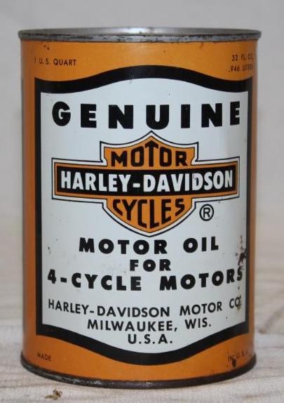 Genuine Harley Davidson 1 Quart Metal Motor Oil Can (1 of 2)
