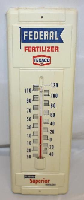 Federal Fertilizers Texaco Advertising Metal Thermometer (1 of 4)