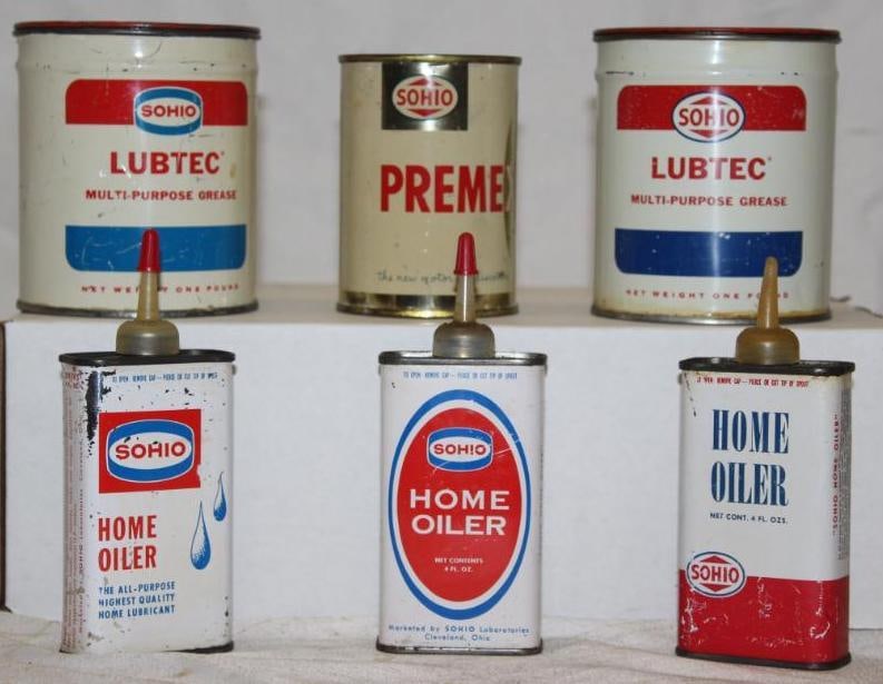 Group of 6 Sohio Oilers and Grease Cans (1 of 2)