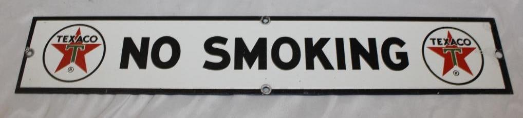 Texaco No Smoking Porcelain Advertising Sign (1 of 4)