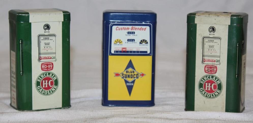 Group of 3 Gas Pump Shaped Banks Sinclair, Sunoco (1 of 4)