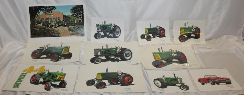 Group of 12 Oliver Tractors Canvas Artwork by Richard Knight (1 of 6)