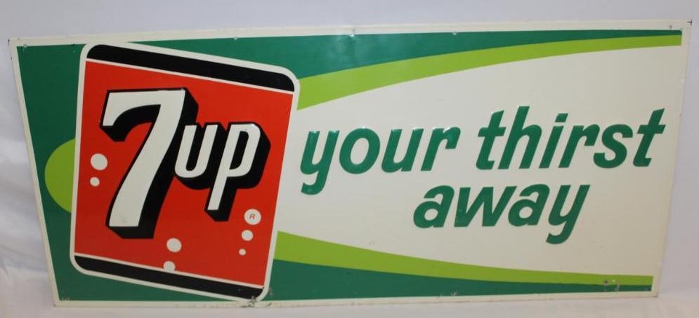 7-Up Soda Embossed Advertising Tin Sign (1 of 5)