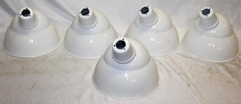 Group of 5 NOS Porcelain Service Station Light Shades (1 of 5)