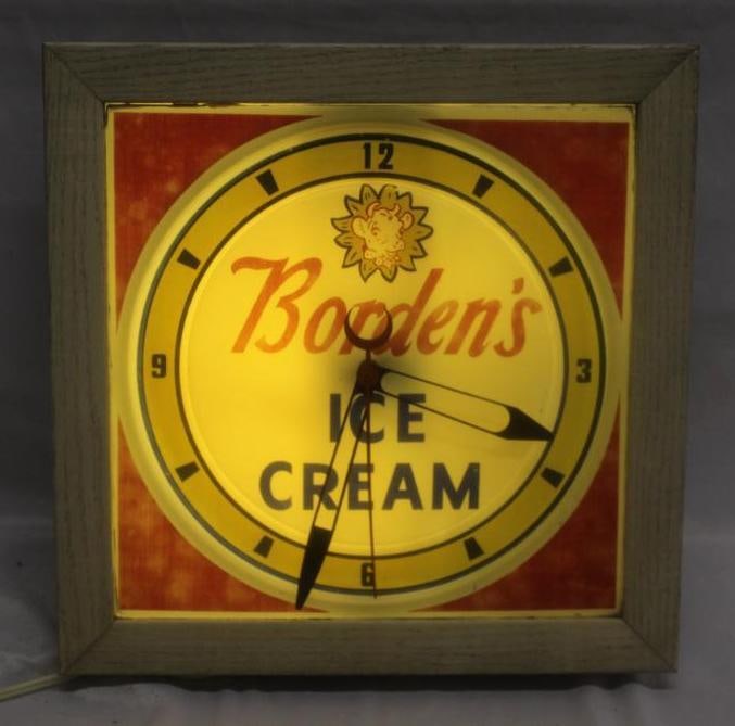 Borden's Ice Cream Advertising Light-Up Clock (1 of 5)