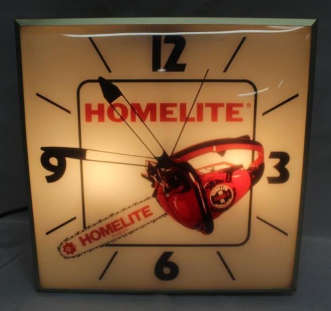 Homelite Chainsaw Advertising Light-Up Clock (1 of 5)
