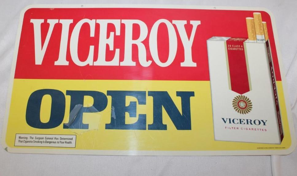 Viceroy Cigarettes Open/Closed Advertising Sign (1 of 2)