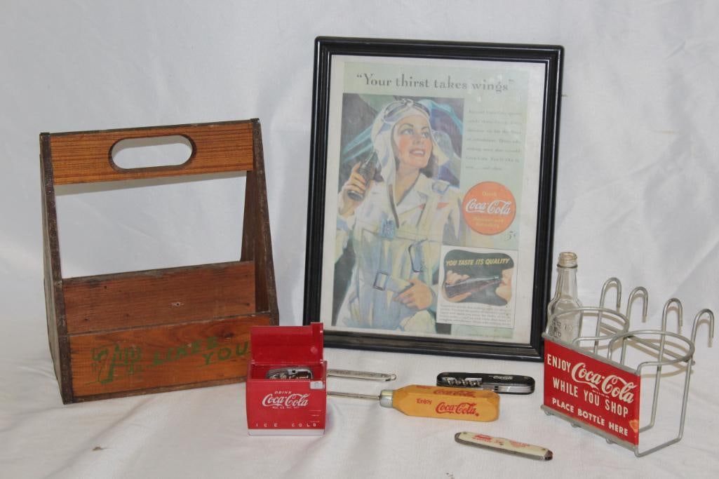 Group of Soda Advertising Items Coca-Cola, 7-Up (1 of 2)