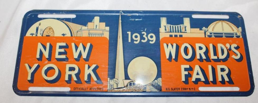 1939 New York Worlds Fair Advertising License Plate (1 of 2)