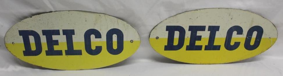 Pair of Single Sided Delco Battery Rack Adverting Signs (1 of 4)