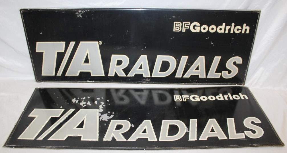 Pair of BF Goodrich T/A Radials Embossed Metal Advertising Sign (1 of 4)