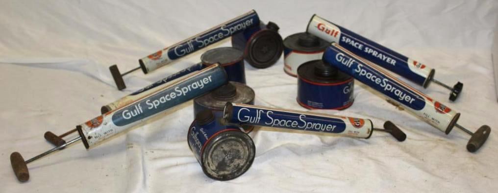 Group of 6 Gulf Gulfspray Space Sprayer Cans Bug Spray (1 of 2)