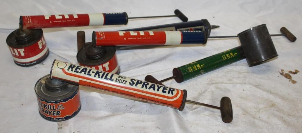 Group of 5 Bug Spray Cans Humble Flit, Hudson, Lisk, Real (1 of 2)