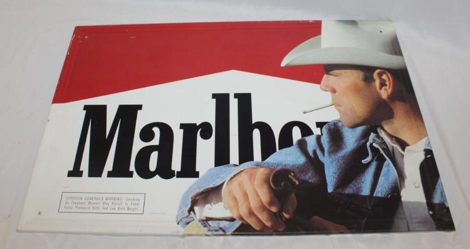 Marlboro Cigarettes Tin Advertising Sign (1 of 2)