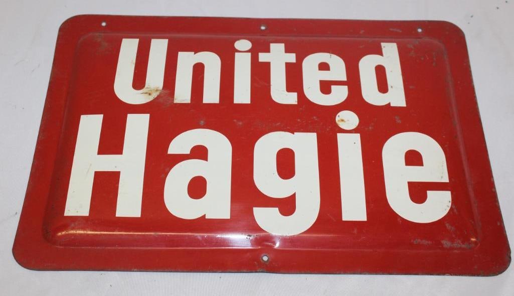 United Hagie Farm Co-Op Embossed Metal Advertising Sign (1 of 2)
