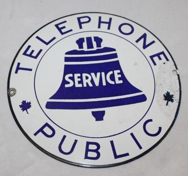 Public Telephone Service Porcelain Service Sign (1 of 2)