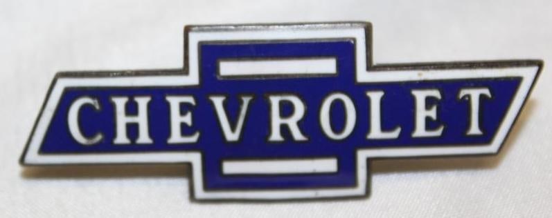 1933-1936 Chevrolet Spare Tire Emblem Badge: Cloisonne; 4" x 1.5"