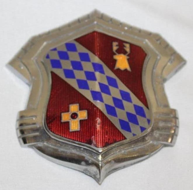1942-1946 Buick Radiator Emblem Badge: Cloisonne; 4.25" x 4.25"