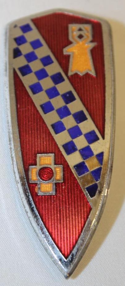 1940 Buick 8 Radiator Emblem Badge: Cloisonne; 3.5" x 1.25"
