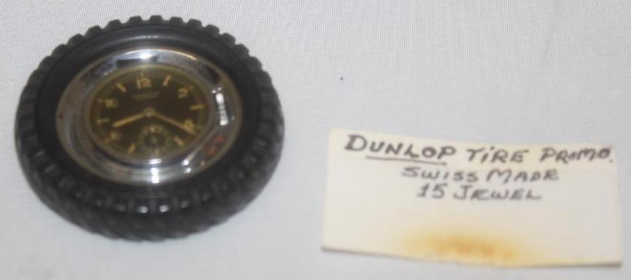 Dunlop Tire Advertising Clock by Marvin 15 Jewel (1 of 3)